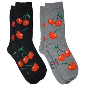 Cherry Fruit Tree Blossom Sweet Cherries Sour Red Socks Foozys Women's 2 Pairs